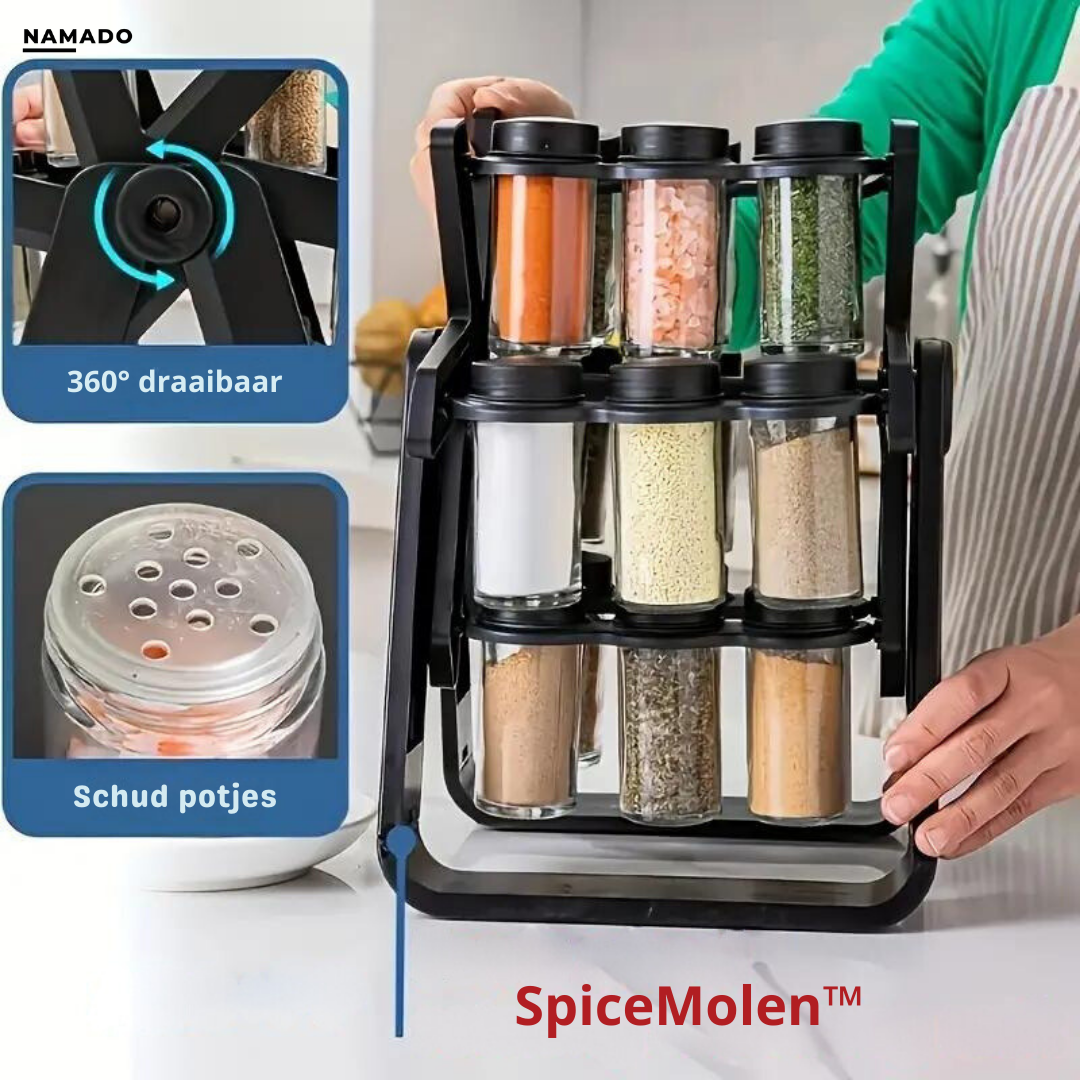 SpiceMolen™ - 360° | Einzigartiges drehbares Gewürzregal