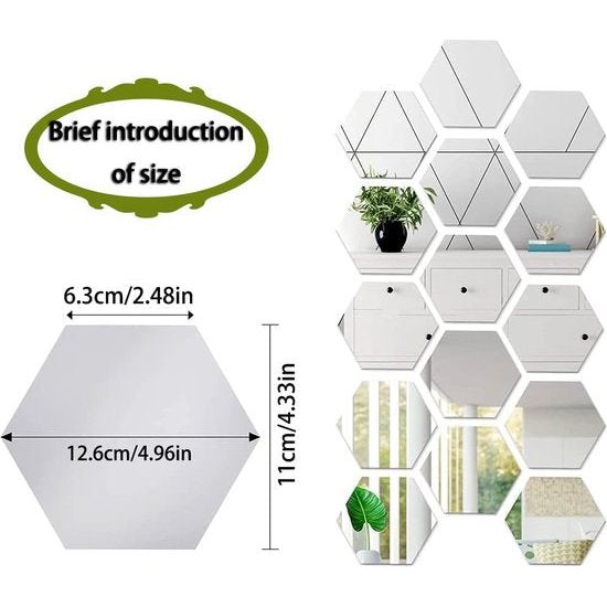 HexaGlow™ | 3D Sechseckige Wandspiegel - 7+7 GRATIS