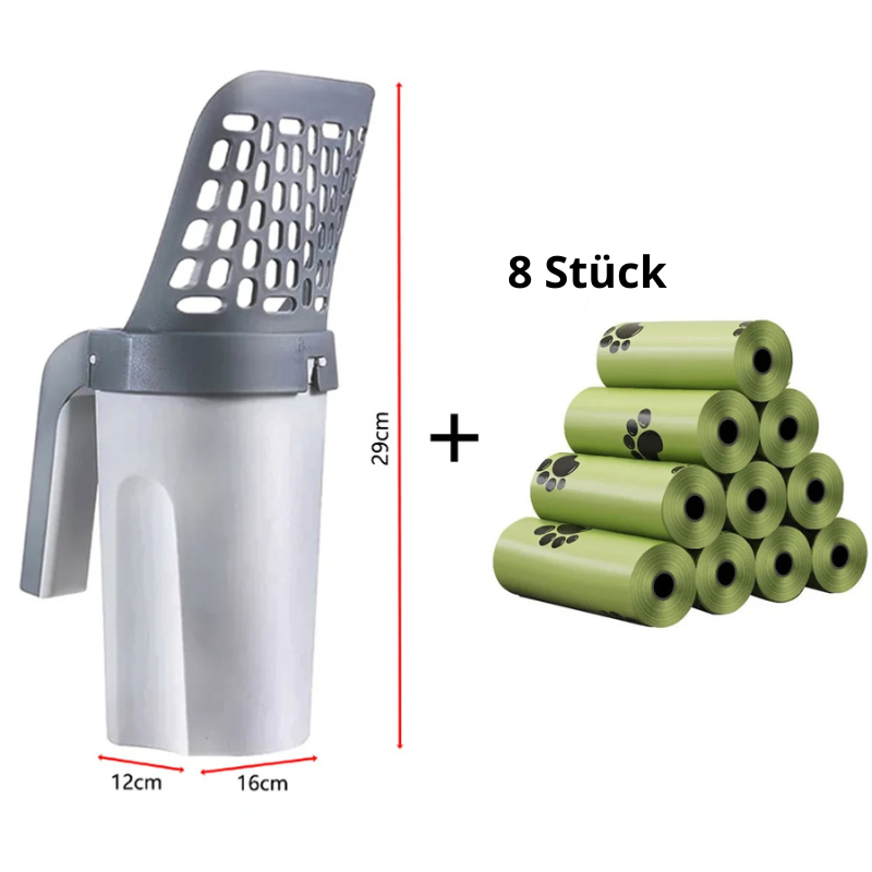 CleanScoop™ | Katzentoilettenschaufel mit Abfallbehälter