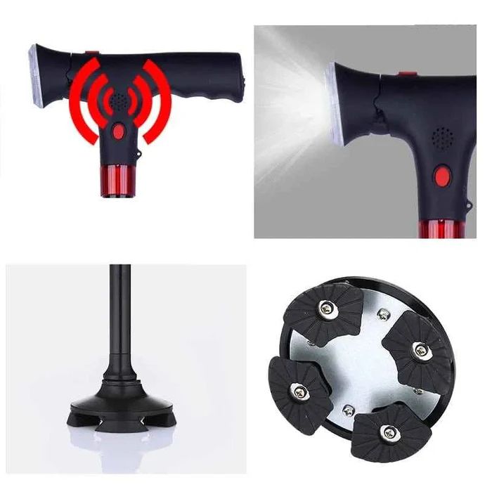 SafeWalk™ Klappbarer Gehstock mit LED-Beleuchtung