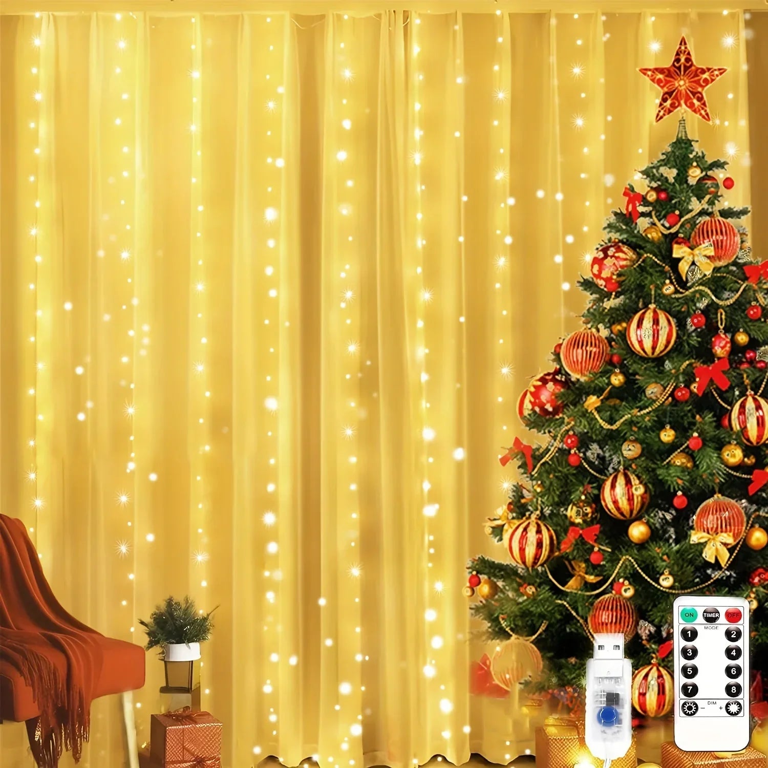 LumiCurtain™ – LED Lichtervorhang mit Fernbedienung