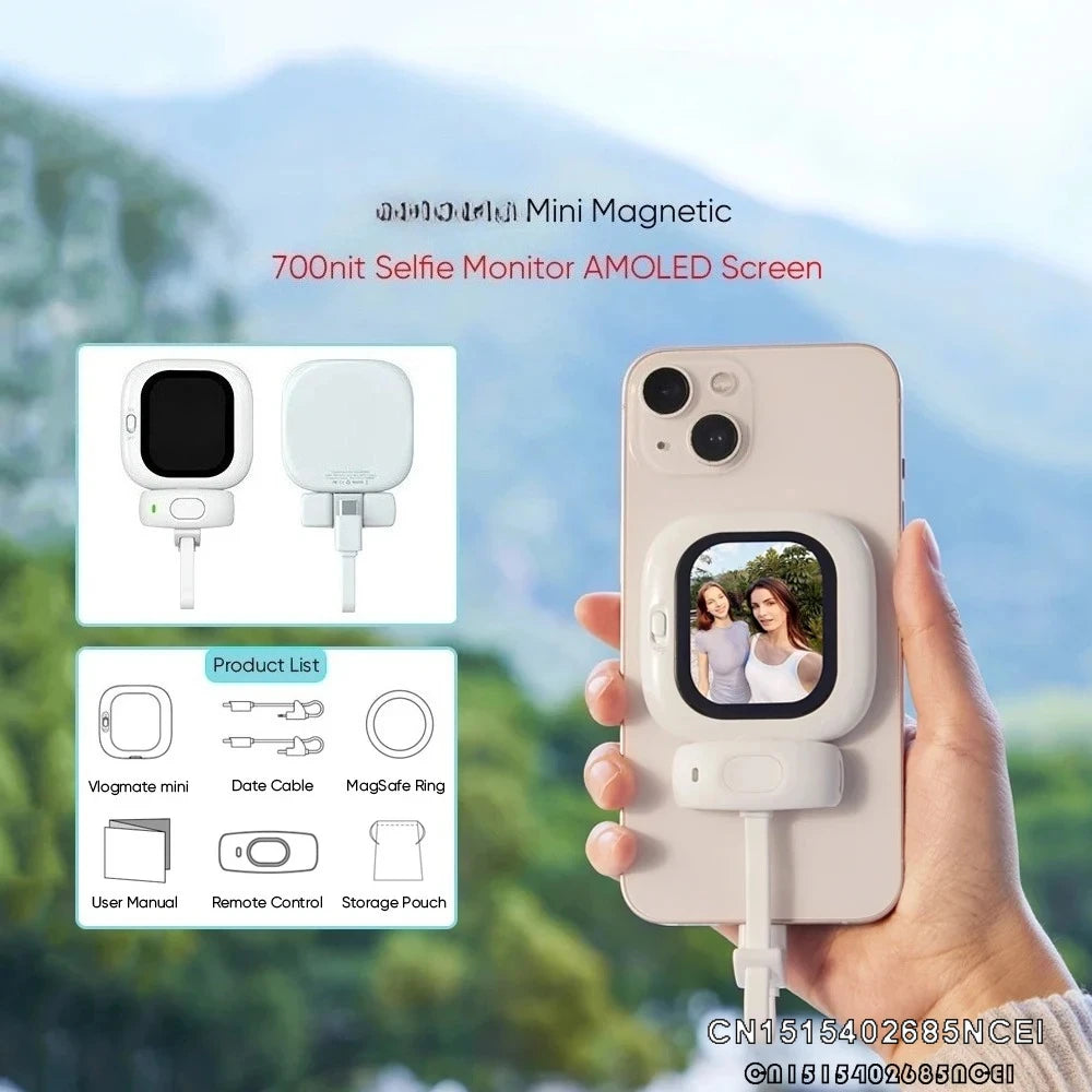 VlogMate Mini™ – Magnetischer Selfie-Monitor mit AMOLED-Display