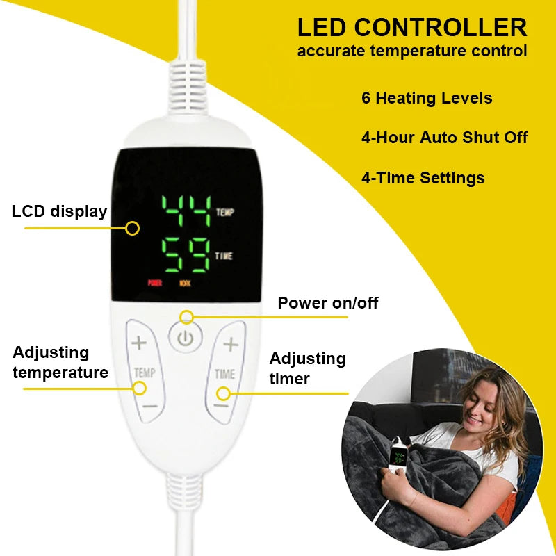 ThermaBlanket™ – Elektrische Kuscheldecke mit 6 Heizstufen