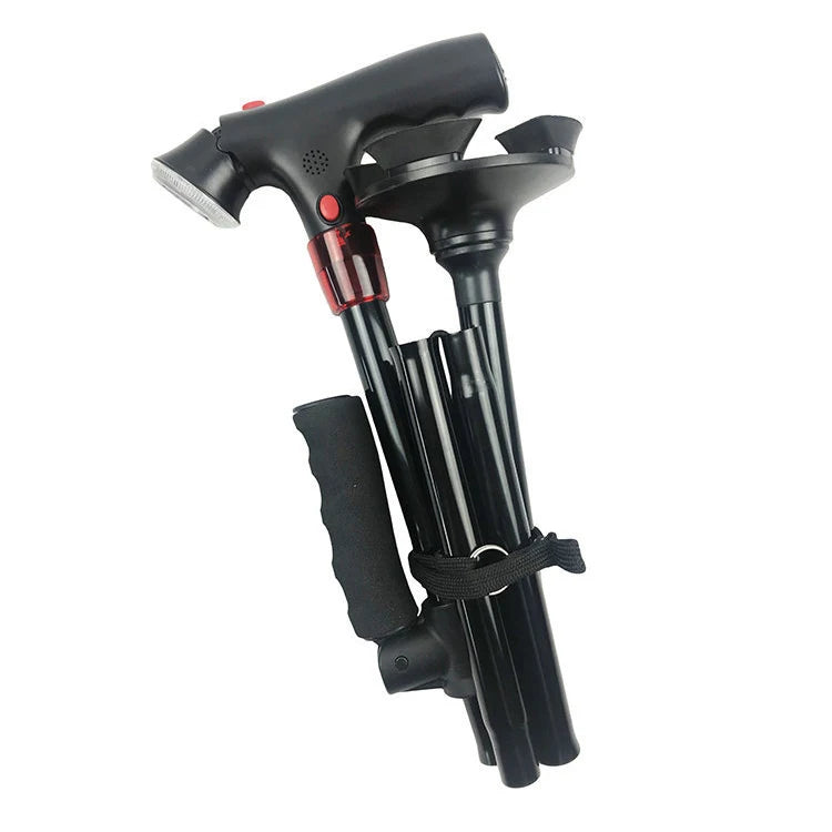 SafeWalk™ Klappbarer Gehstock mit LED-Beleuchtung