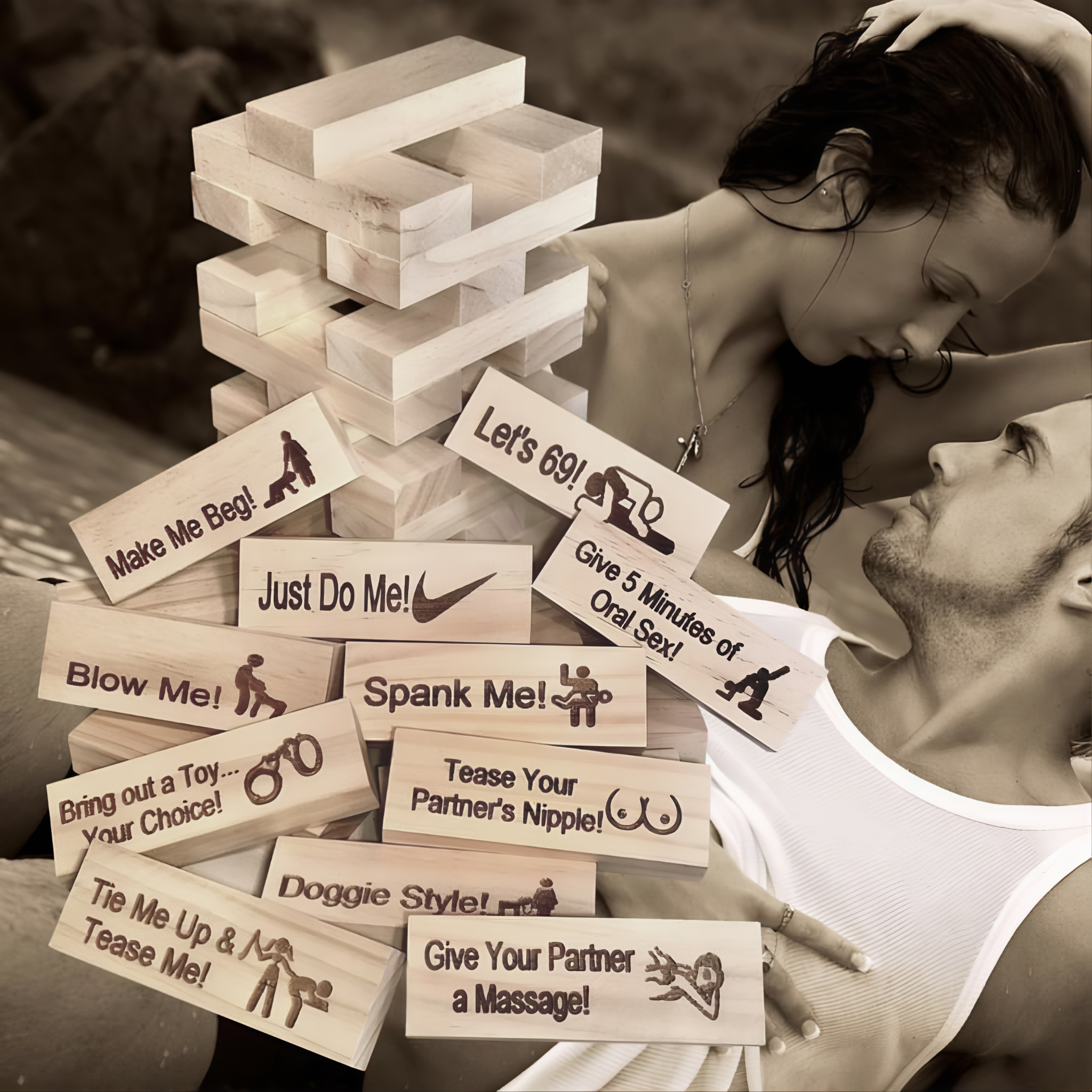 Couple tower | Romantisches/Spannendes Jenga | 48 Teile