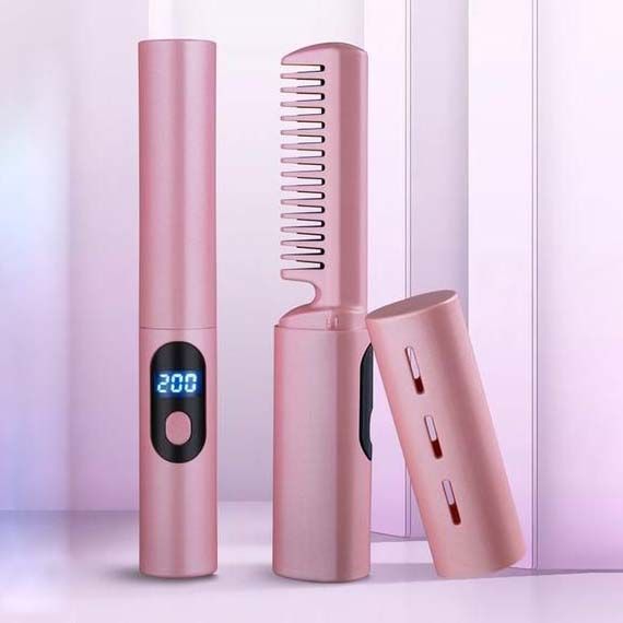 GlowTress Go™ - Kabelloser tragbarer USB-Haarglätter