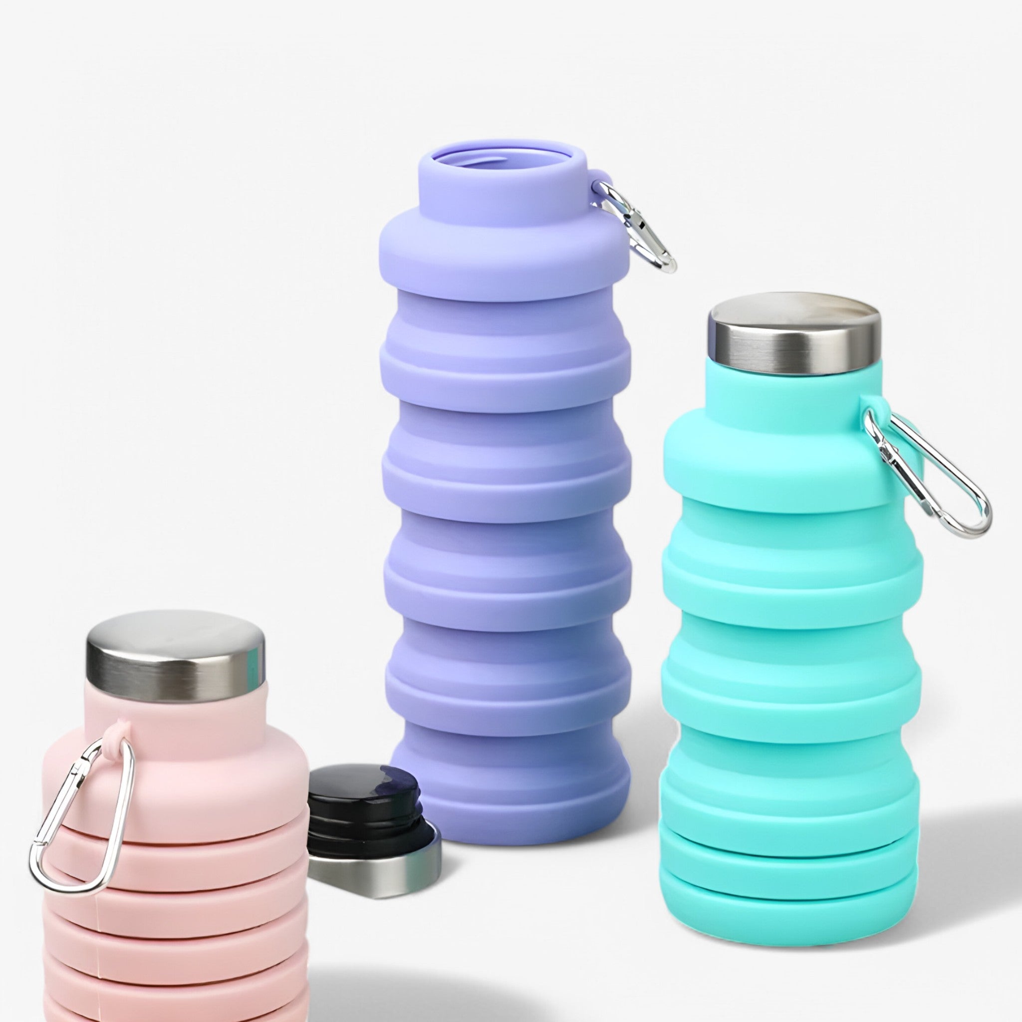 FlexiBottle™ | Faltbare 500ml Silikon-Wasserflasche | 1+1 GRATIS