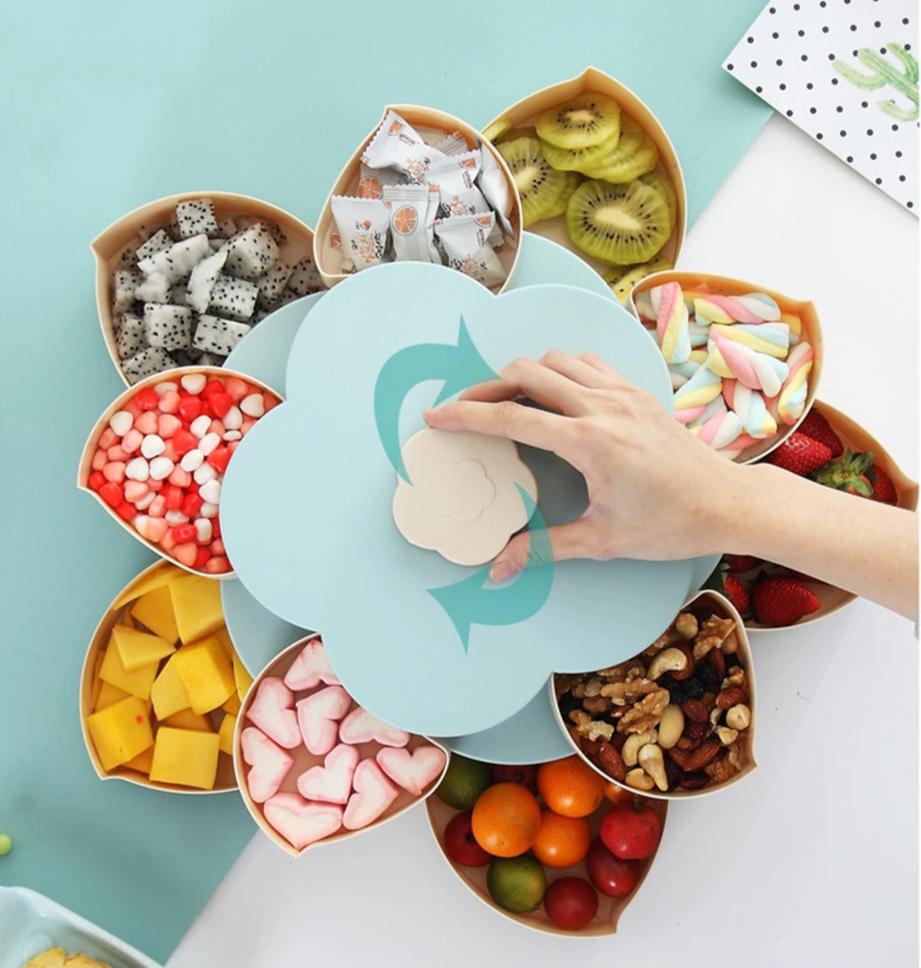 BloomTray™ – Drehbare Snackbox in Blumenform