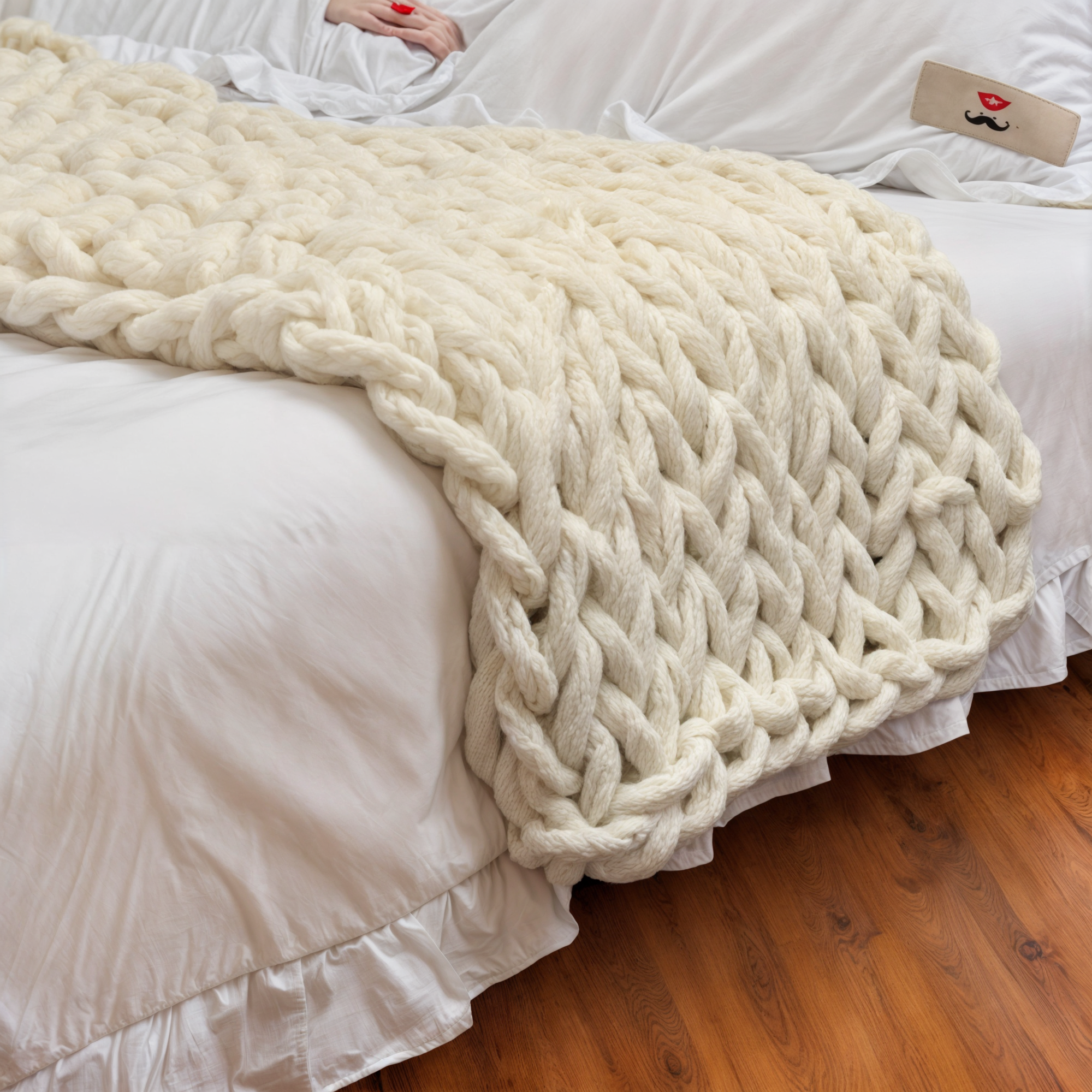 CozyKnit™ – Handgefertigte, grob gestrickte Decke